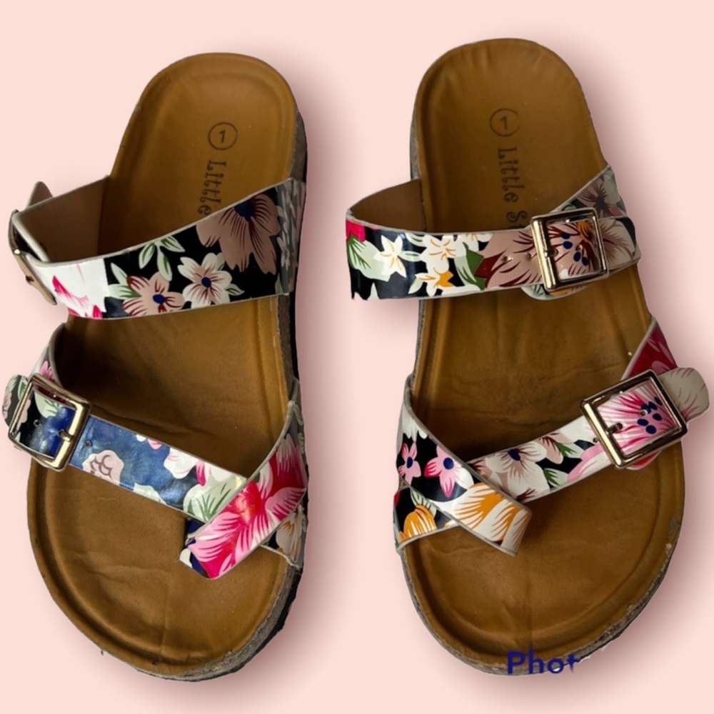 Little ones Floral Girls Sandals Size 1